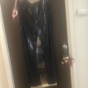 Flared Black Sequence Pants